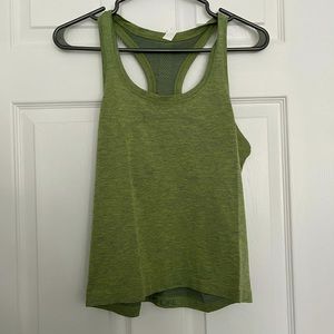 Green lululemon slightly cropped tank top size 8